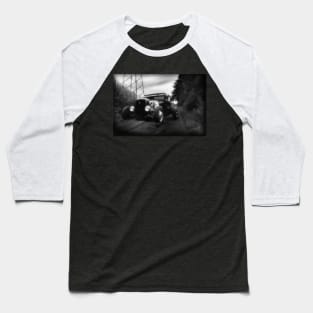 1929 Ford Model A, Hot Rod, black white Baseball T-Shirt